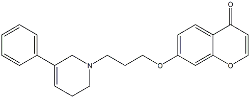 7-[3-[(1,2,3,6-Tetrahydro-5-phenylpyridin)-1-yl]propyloxy]-4H-1-benzopyran-4-one 구조식 이미지