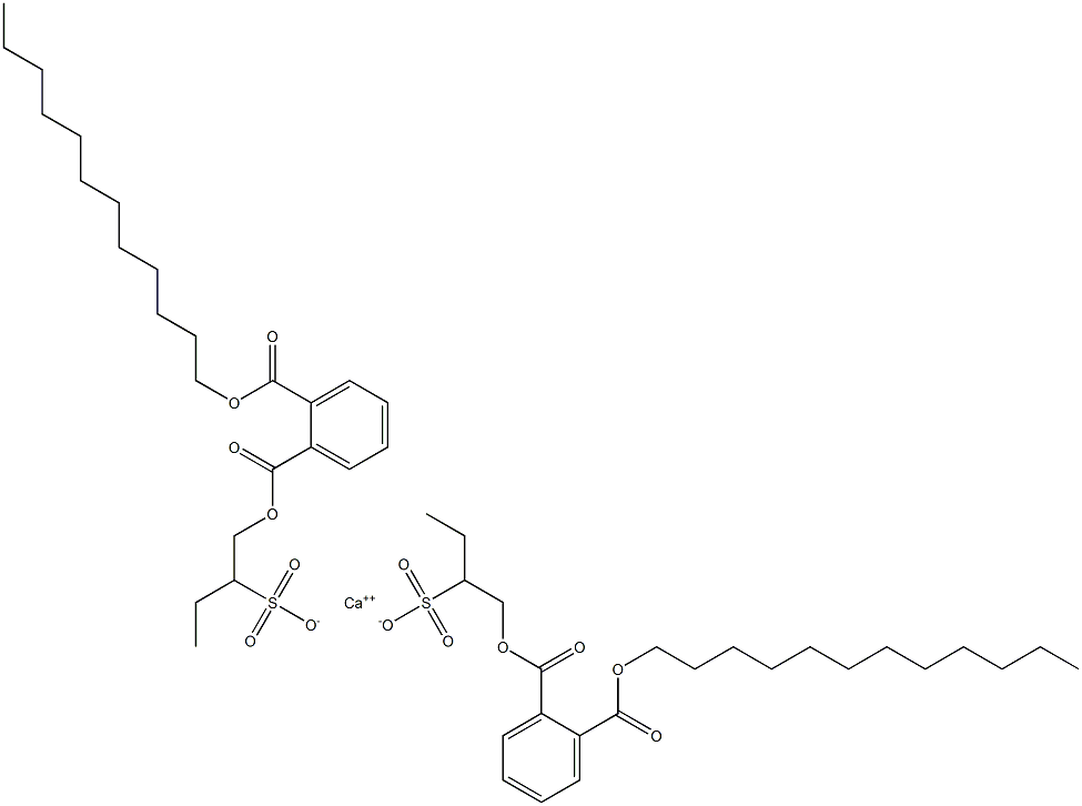 Bis[1-[(2-dodecyloxycarbonylphenyl)carbonyloxy]butane-2-sulfonic acid]calcium salt 구조식 이미지