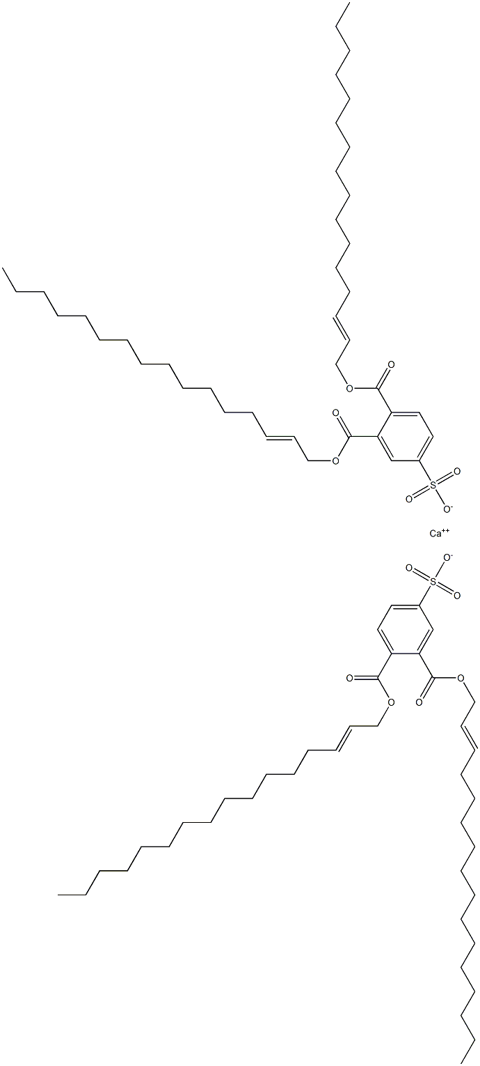 Bis[3,4-di(2-hexadecenyloxycarbonyl)benzenesulfonic acid]calcium salt 구조식 이미지