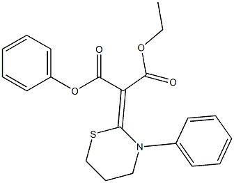 (Z)-2-[(3-Phenyl-3,4,5,6-tetrahydro-2H-1,3-thiazin)-2-ylidene]malonic acid 1-phenyl 3-ethyl ester 구조식 이미지