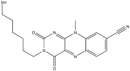 3-(6-Mercaptohexyl)-8-cyano-10-methylbenzo[g]pteridine-2,4(3H,10H)-dione Structure