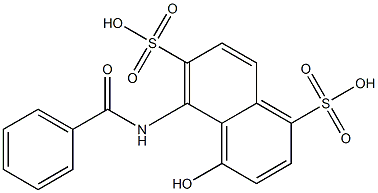 4-Hydroxy-5-(benzoylamino)-1,6-naphthalenedisulfonic acid 구조식 이미지