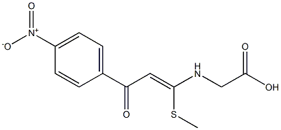 N-[1-(Methylthio)-3-(4-nitrophenyl)-3-oxo-1-propenyl]glycine Structure