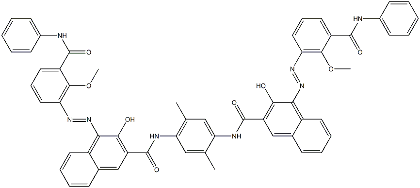 N,N'-(2,5-Dimethyl-1,4-phenylene)bis[4-[[6-methoxy-5-(phenylcarbamoyl)phenyl]azo]-3-hydroxy-2-naphthalenecarboxamide] Structure