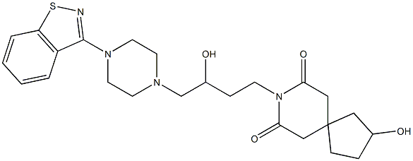 8-[3-Hydroxy-4-[4-(1,2-benzisothiazol-3-yl)-1-piperazinyl]butyl]-2-hydroxy-8-azaspiro[4.5]decane-7,9-dione Structure