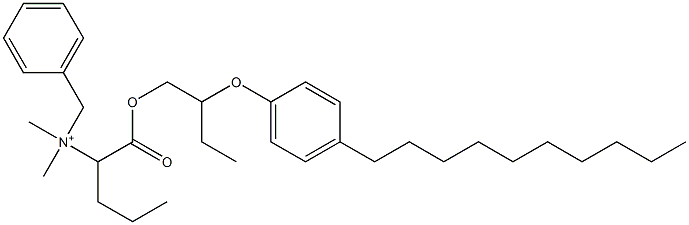 N,N-Dimethyl-N-benzyl-N-[1-[[2-(4-decylphenyloxy)butyl]oxycarbonyl]butyl]aminium 구조식 이미지