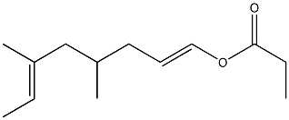 Propionic acid 4,6-dimethyl-1,6-octadienyl ester Structure