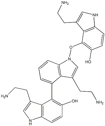 3-(2-Aminoethyl)-4-[[3,3'-bis(2-aminoethyl)-5'-hydroxy-4,4'-bi[1H-indol]-5-yl]oxy]-5-hydroxy-1H-indole Structure