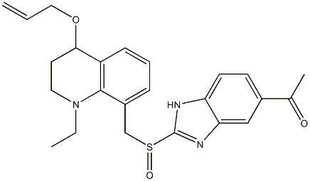 1-Ethyl-1,2,3,4-tetrahydro-4-(2-propenyloxy)-8-(5-acetyl-1H-benzimidazol-2-ylsulfinylmethyl)quinoline Structure