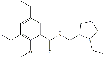 N-[(1-Ethyl-2-pyrrolidinyl)methyl]-2-methoxy-3,5-diethylbenzamide 구조식 이미지