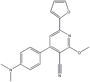 2-Methoxy-4-(4-dimethylaminophenyl)-6-(2-furanyl)pyridine-3-carbonitrile 구조식 이미지