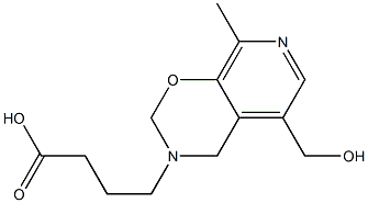 4-[[5-(Hydroxymethyl)-8-methyl-3,4-dihydro-2H-pyrido[4,3-e]-1,3-oxazin]-3-yl]butyric acid Structure