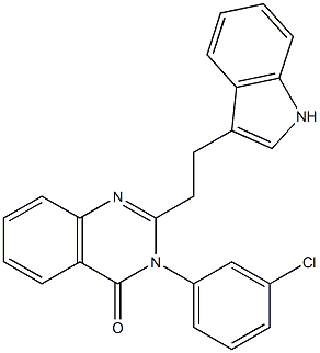 2-[2-(1H-Indol-3-yl)ethyl]-3-(3-chlorophenyl)quinazolin-4(3H)-one 구조식 이미지