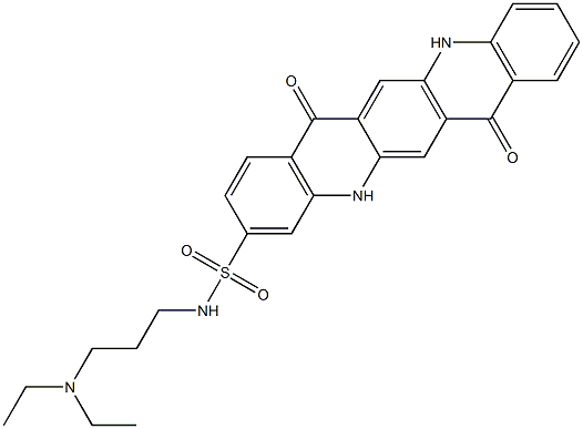 N-[3-(Diethylamino)propyl]-5,7,12,14-tetrahydro-7,14-dioxoquino[2,3-b]acridine-3-sulfonamide 구조식 이미지