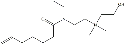 2-[N-Ethyl-N-(6-heptenoyl)amino]-N-(2-hydroxyethyl)-N,N-dimethylethanaminium 구조식 이미지