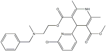 4-(6-Chloropyridin-2-yl)-1,4-dihydro-2,6-dimethylpyridine-3,5-dicarboxylic acid 3-methyl 5-[2-(N-methyl-N-benzylamino)ethyl] ester 구조식 이미지