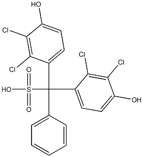 Bis(2,3-dichloro-4-hydroxyphenyl)phenylmethanesulfonic acid Structure