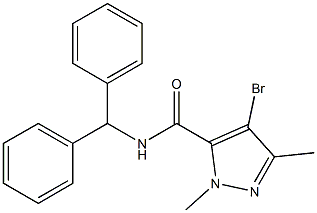 N-(Diphenylmethyl)-2,5-dimethyl-4-bromo-2H-pyrazole-3-carboxamide 구조식 이미지