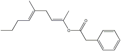 Phenylacetic acid 1,4-dimethyl-1,4-octadienyl ester 구조식 이미지