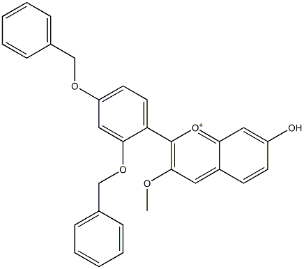 2-[2,4-Bis(phenylmethoxy)phenyl]-7-hydroxy-3-methoxy-1-benzopyrylium 구조식 이미지