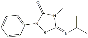 4-Methyl-2-phenyl-5-(isopropylimino)-4,5-dihydro-1,2,4-thiadiazol-3(2H)-one Structure