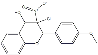 3-Chloro-3,4-dihydro-4-hydroxy-3-nitro-2-(4-methoxyphenyl)-2H-1-benzopyran 구조식 이미지