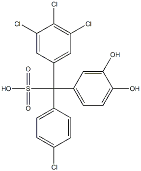 (4-Chlorophenyl)(3,4,5-trichlorophenyl)(3,4-dihydroxyphenyl)methanesulfonic acid 구조식 이미지