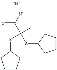 2,2-Bis(cyclopentylthio)propionic acid sodium salt Structure