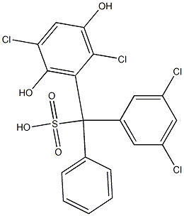 (3,5-Dichlorophenyl)(2,5-dichloro-3,6-dihydroxyphenyl)phenylmethanesulfonic acid 구조식 이미지