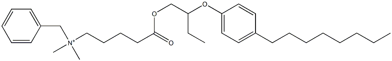 N,N-Dimethyl-N-benzyl-N-[4-[[2-(4-octylphenyloxy)butyl]oxycarbonyl]butyl]aminium 구조식 이미지