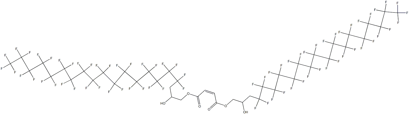 Maleic acid bis(4,4,5,5,6,6,7,7,8,8,9,9,10,10,11,11,12,12,13,13,14,14,15,15,16,16,17,17,18,18,19,19,20,20,20-pentatriacontafluoro-2-hydroxyicosyl) ester 구조식 이미지