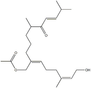 (3E,10Z,14Z)-16-Hydroxy-10-(acetoxymethyl)-2,6,14-trimethyl-3,10,14-hexadecatrien-5-one Structure