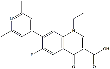 1-Ethyl-6-fluoro-1,4-dihydro-7-(2,6-dimethyl-4-pyridyl)-4-oxoquinoline-3-carboxylic acid Structure