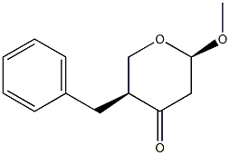 (2R,5S)-2-Methoxy-5-benzyl-2,3,5,6-tetrahydro-4H-pyran-4-one 구조식 이미지