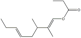 Propionic acid 2,3-dimethyl-1,5-octadienyl ester 구조식 이미지