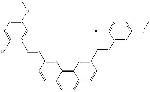 3,6-Bis[2-(2-bromo-5-methoxyphenyl)ethenyl]phenanthrene Structure