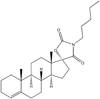 (17R)-3'-Pentylspiro[androst-4-ene-17,5'-oxazolidine]-2',4'-dione Structure