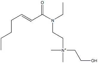 2-[N-Ethyl-N-(2-heptenoyl)amino]-N-(2-hydroxyethyl)-N,N-dimethylethanaminium 구조식 이미지