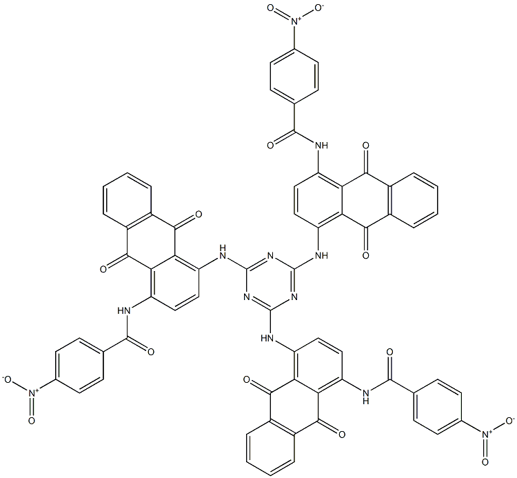 2,4,6-Tris[4-(p-nitrobenzoylamino)-1-anthraquinonylamino]-1,3,5-triazine Structure