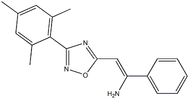 5-[(Z)-2-Amino-2-(phenyl)ethenyl]-3-(2,4,6-trimethylphenyl)-1,2,4-oxadiazole 구조식 이미지