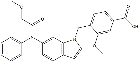 4-[6-[Methoxyphenylacetylamino]-1H-indol-1-ylmethyl]-3-methoxybenzoic acid 구조식 이미지