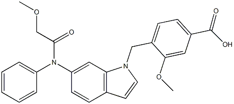 4-[6-[Methoxyphenylacetylamino]-1H-indol-1-ylmethyl]-3-methoxybenzoic acid Structure