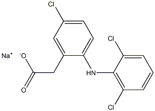 5-Chloro-2-(2,6-dichlorophenylamino)benzeneacetic acid sodium salt Structure