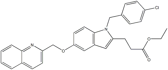 1-(4-Chlorobenzyl)-5-[(quinolin-2-yl)methoxy]-1H-indole-2-propanoic acid ethyl ester Structure