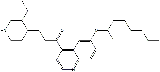 3-(3-Ethyl-4-piperidinyl)-1-[6-[(1-methylheptyl)oxy]-4-quinolinyl]-1-propanone 구조식 이미지