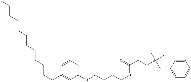 N,N-Dimethyl-N-benzyl-N-[2-[[4-(3-dodecylphenyloxy)butyl]oxycarbonyl]ethyl]aminium 구조식 이미지