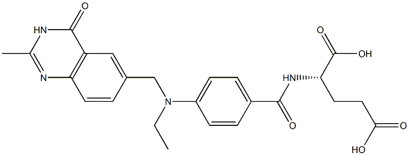 (2S)-2-[4-[N-[(3,4-Dihydro-2-methyl-4-oxoquinazolin)-6-ylmethyl]-N-ethylamino]benzoylamino]glutaric acid Structure