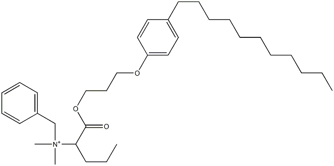 N,N-Dimethyl-N-benzyl-N-[1-[[3-(4-undecylphenyloxy)propyl]oxycarbonyl]butyl]aminium 구조식 이미지