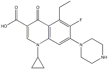 1-Cyclopropyl-5-ethyl-6-fluoro-1,4-dihydro-4-oxo-7-(1-piperazinyl)quinoline-3-carboxylic acid Structure