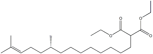 (+)-2-[(R)-9,13-Dimethyl-12-tetradecenyl]malonic acid diethyl ester 구조식 이미지